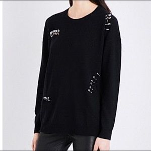 NWOT The Kooples Cashmere safety pin sweater